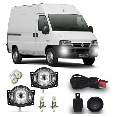 Kit Completo Farol  Milha Neblina Auxiliar  Ducato 05 A 2009 Boxer Jumper 2005 06 07 08 09 10 11 12 13 14