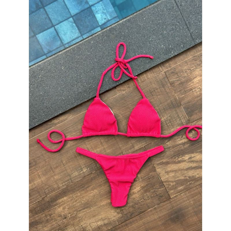 Biquíni Feminino Ana Ruga com Bojo Removível Verão Piscina Praia Marquinha Bronze Envio Imediato