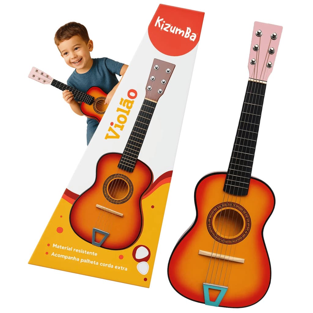 Mini Violão Semi Profissional Para Crianças Infantil Corda Aço Acústico Instrumento Musical Kizumba