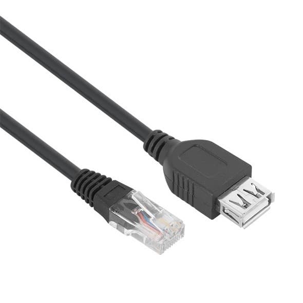 Cabo USB A 2.0 Fêmea p/ RJ45 Macho 1,8 Metros