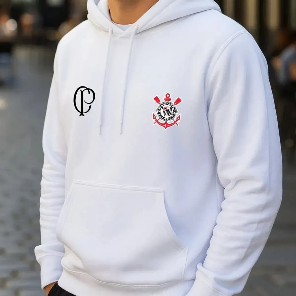 Moletom Canguru Corinthians De Algodão Blusa Frio Bt917
