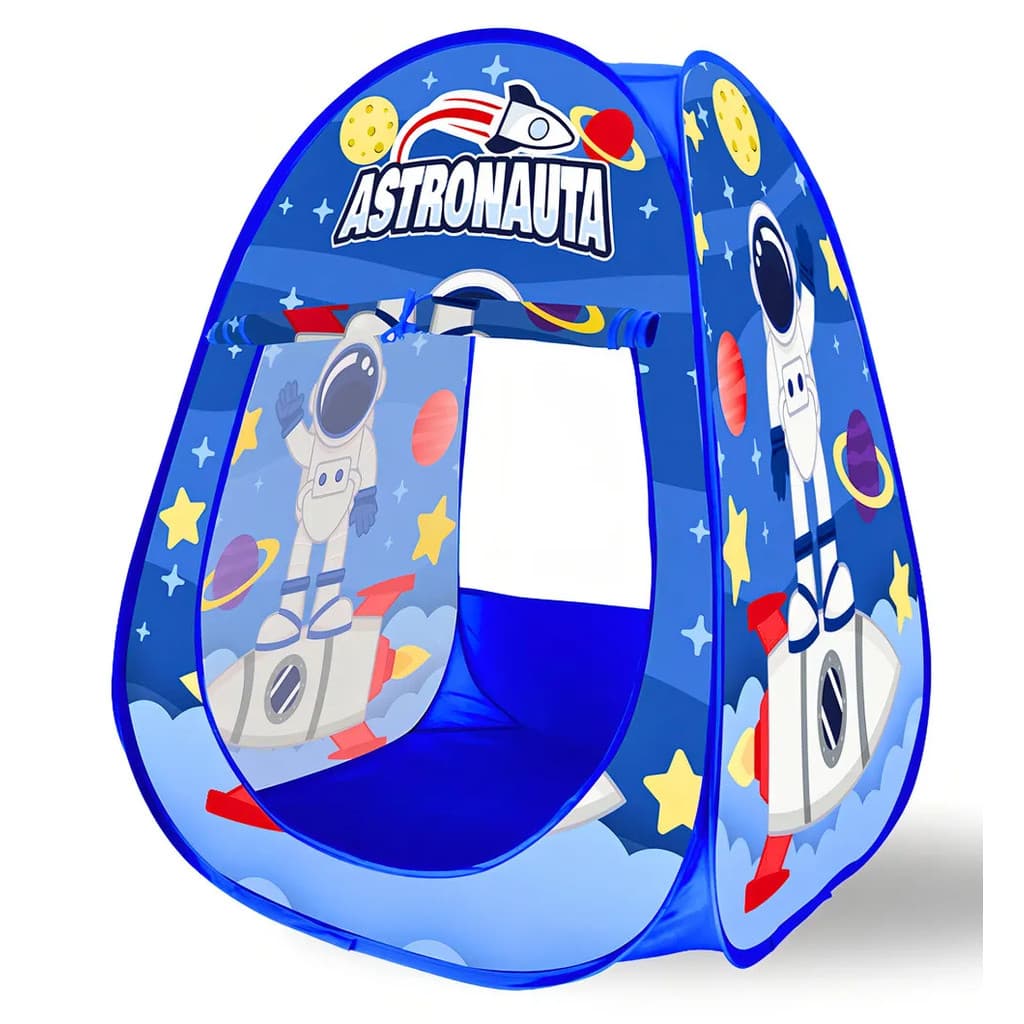 Barraca Tenda Infantil Iglu Astronauta Dobrável Azul DM Toys Interior/Exterior