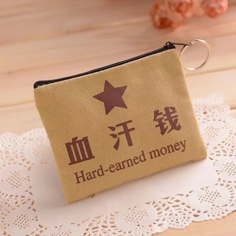 Lona criativa moeda bolsa engraçado luz estudante masculino na moda única simples senhoras mudança-making lona