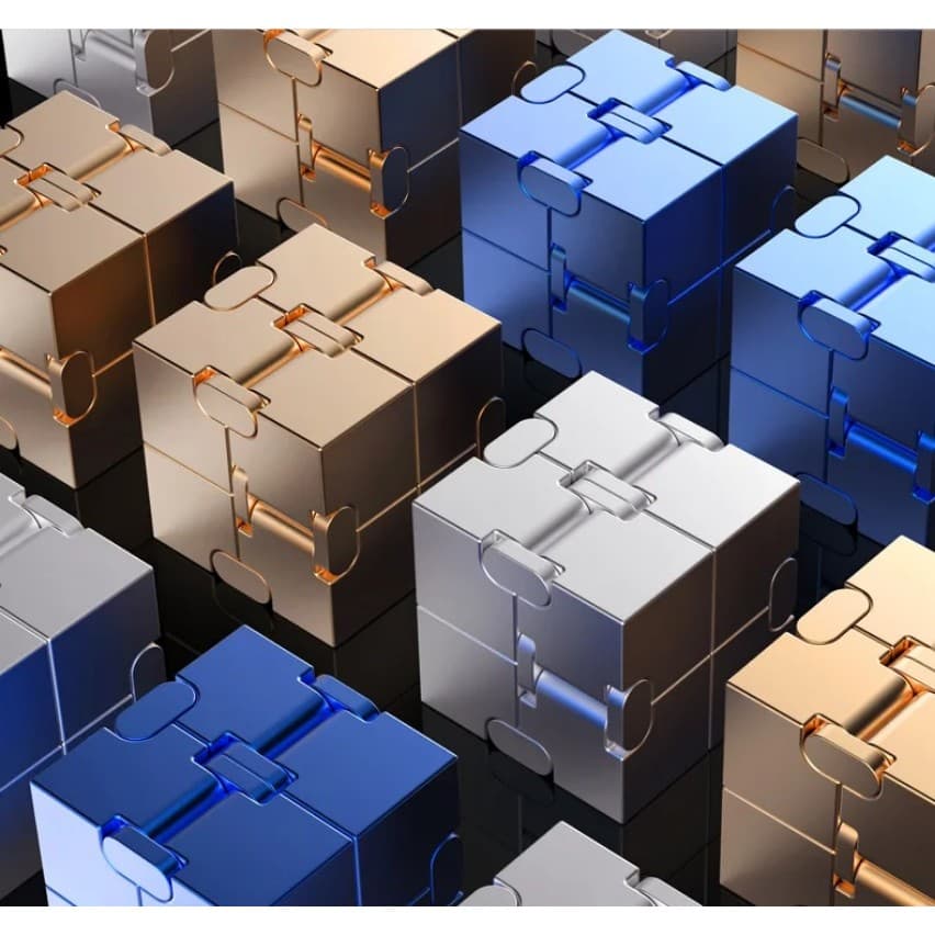 Cubo Infinito De Metal , Brinquedo Para Alívio Do Estresse , Rotação Sem Esforço , De Escritório Superior Com Manivela M