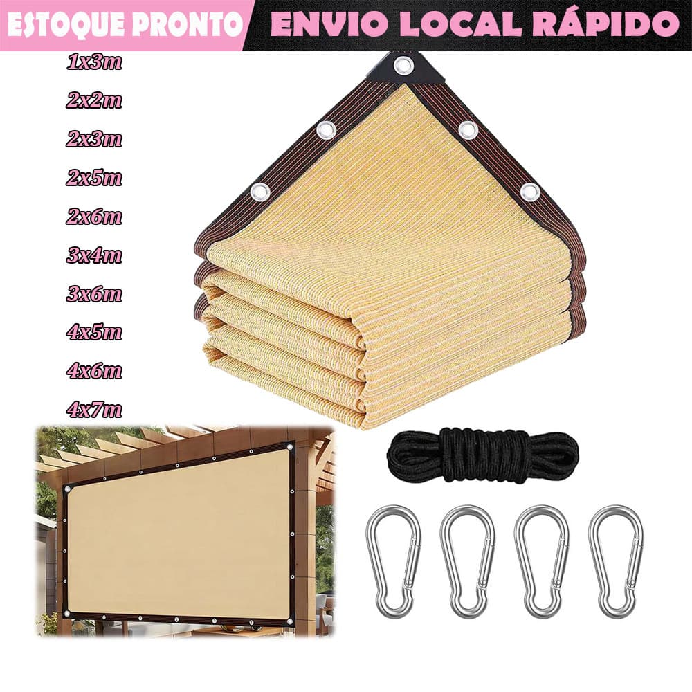 bege Tela Toldo Lona Sombrite Cobertura Pergolado Sombreamento Piscina Shade Jardim Trama Sol Sombra Area externa