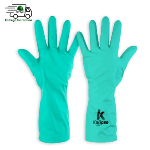 Luva de proteção e segurança Cor Verde NITRILI-KA-03 KALIPSO Faxina Limpeza pesada