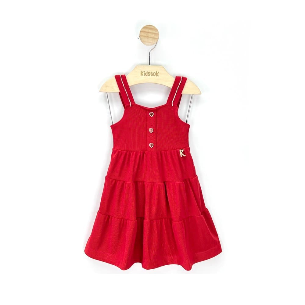 Vestido Menina Canelado Corações - Kiki Xodó