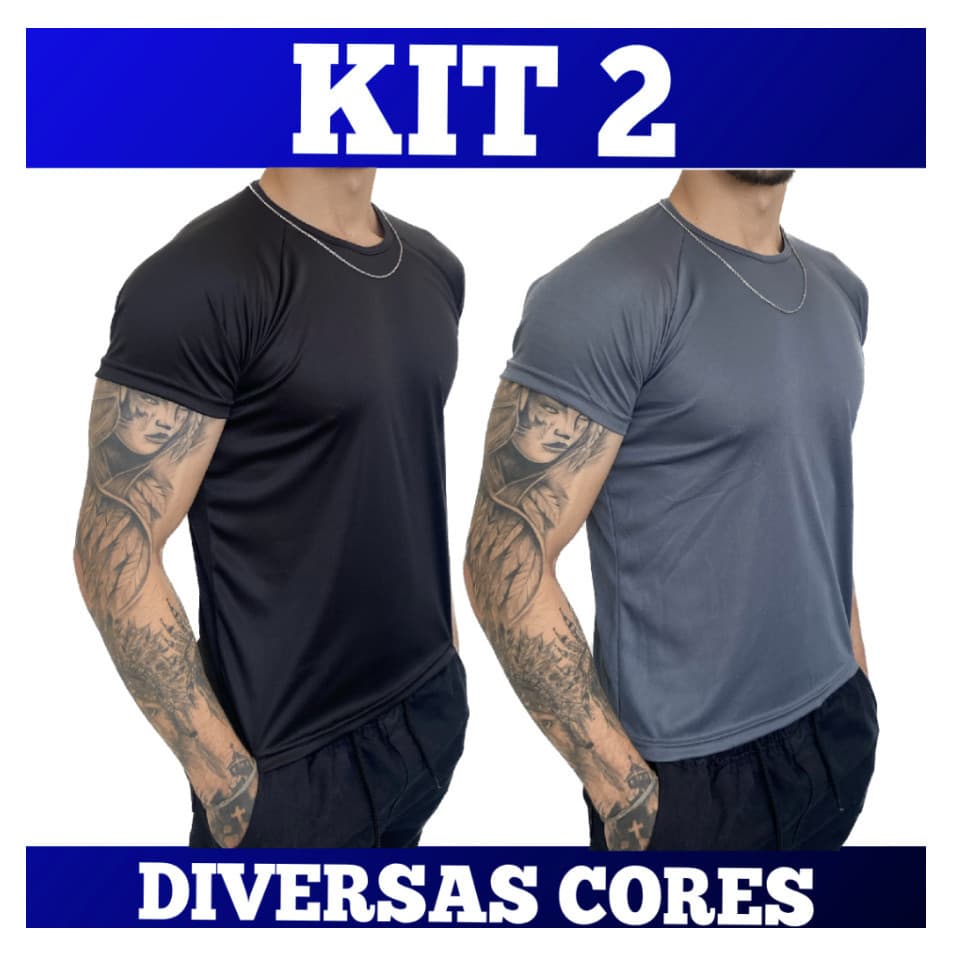 Kit 2 Camisetas Masculina Dry Fit 2025 NOVO