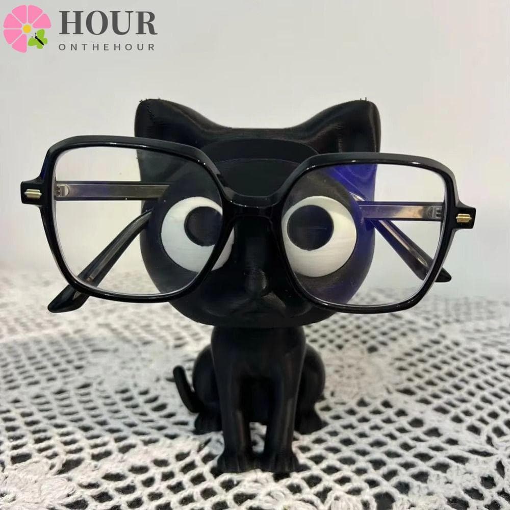 Suporte De Óculos De Hora , Gato Preto Multifuncional Mesa De Armazenamento De