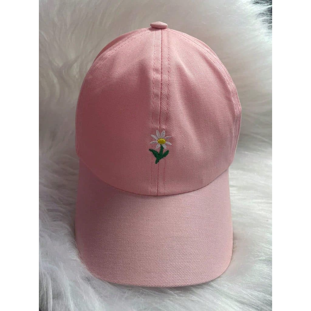 BONÉ INFANTIL ROSA - BORDADO FLOR
