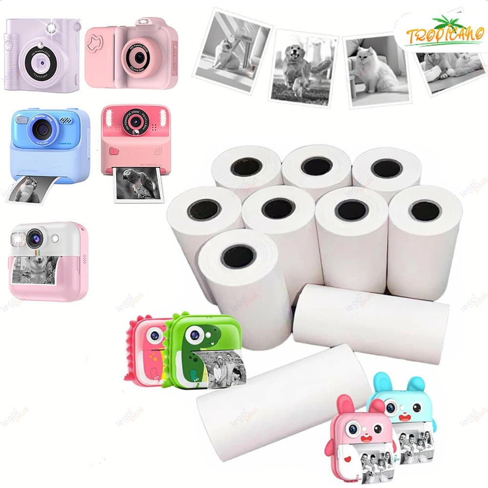 Kit 30 Bobinas Térmicas Brancas Refil - Para Mini Impressora Portátil, Câmera Instantânea e Máquina de Etiquetas