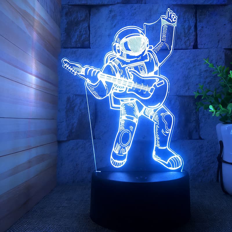 Luminária LED 3D de Mesa 3D Pequena Luz Noturna Infantil - Astronauta