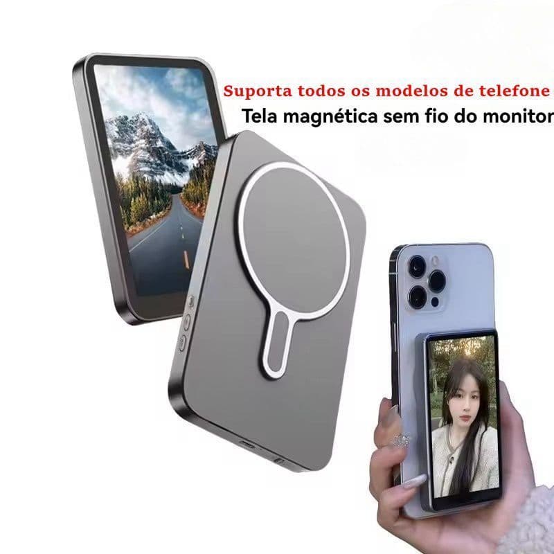 Tela Magnética Traseira De Monitor  Para Selfe Tela Traseira 1080P  Serve Todos Celular