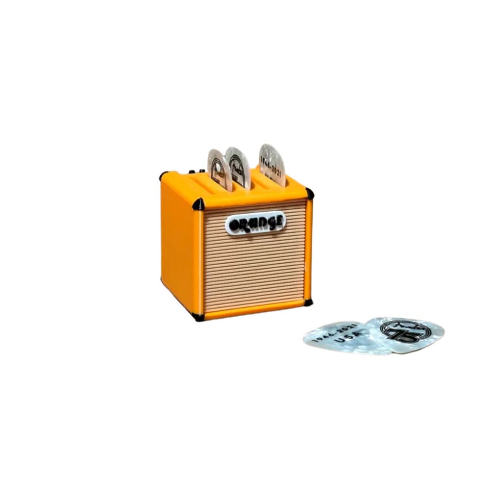 Porta Palhetas de Guitarra 3D Laranja – Suporte para 5 Palhetas Musical