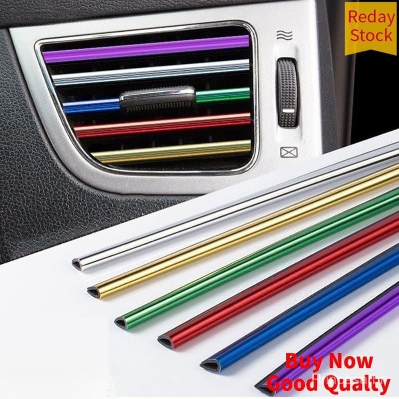 10 peças 20cm Universal carro ar condicionado saída de ar decoração tira em forma de U decoração do carro modificado ar