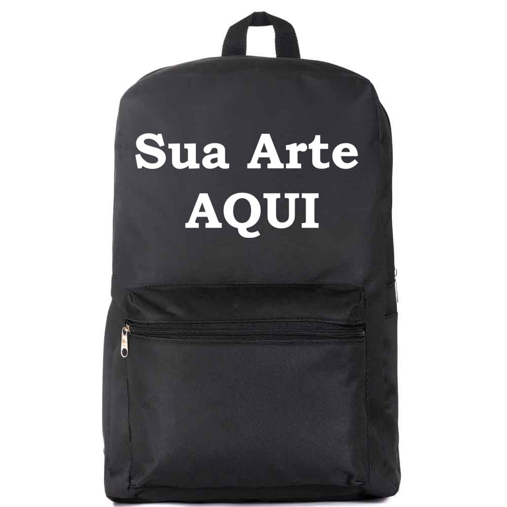 Mochila de Costas Personalizável Sua Arte Aqui Logo Empresa Escola Faculdade Masculina Feminina Resistente Top