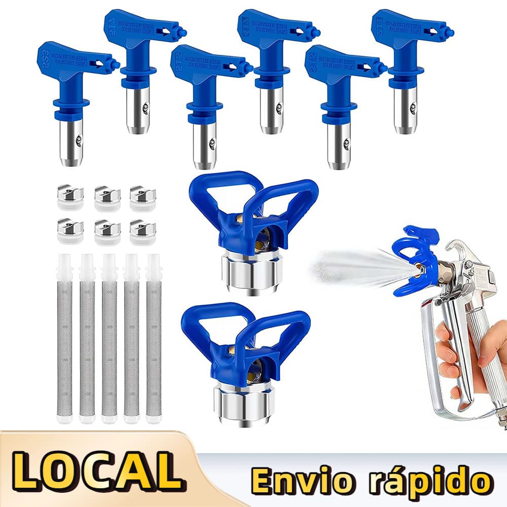 Conjunto de Manutenção para Pistolas Airless - Kit de Bocais, Pontas Reversíveis, Protetores e Assentos de Substituição