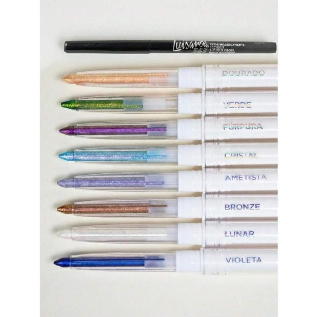 Kit Delineadores Luisance - Lápis Holográfico Aurora + Lápis Preto - á prova d'água, colorido