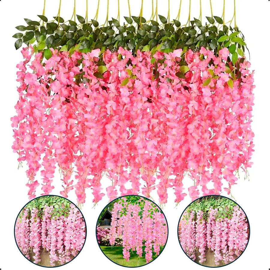 Kit c/12 Ramos De Flores De cerejeiras Artificiais Permanente Grande Pendentes  Decoração