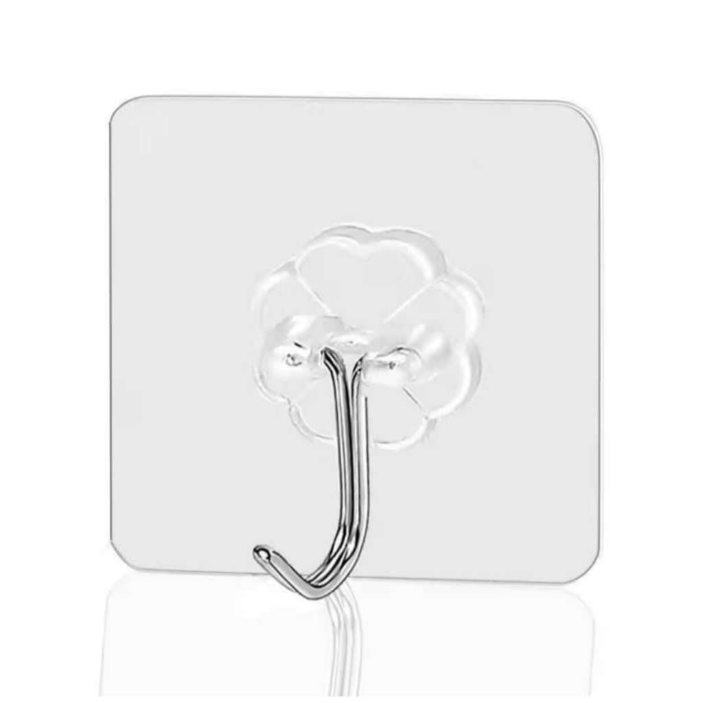 KIT 10 Ganchos Adesivo Parede Multifuncional Transparente Autocolante Metálico Premium - Lion Shop