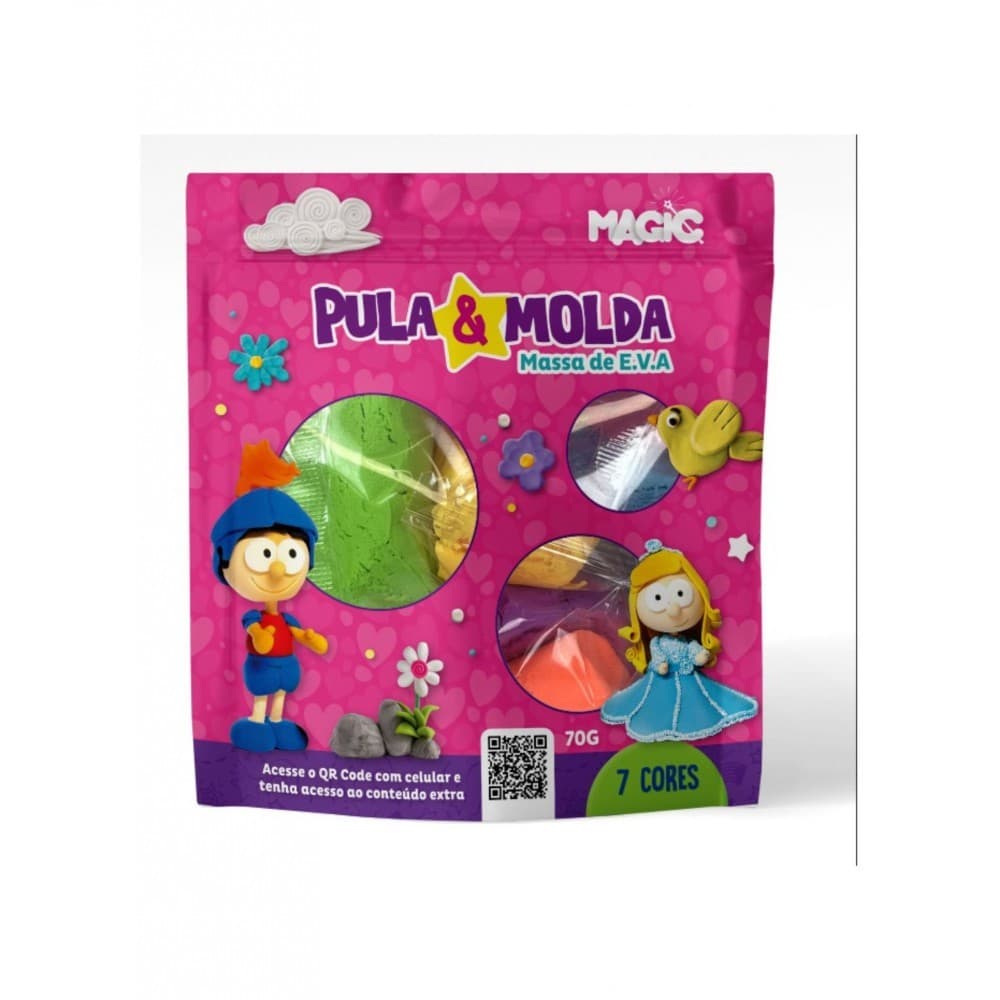 Massa de Modela EVA Pula e Molda 70g  - Princesas Encantadas
