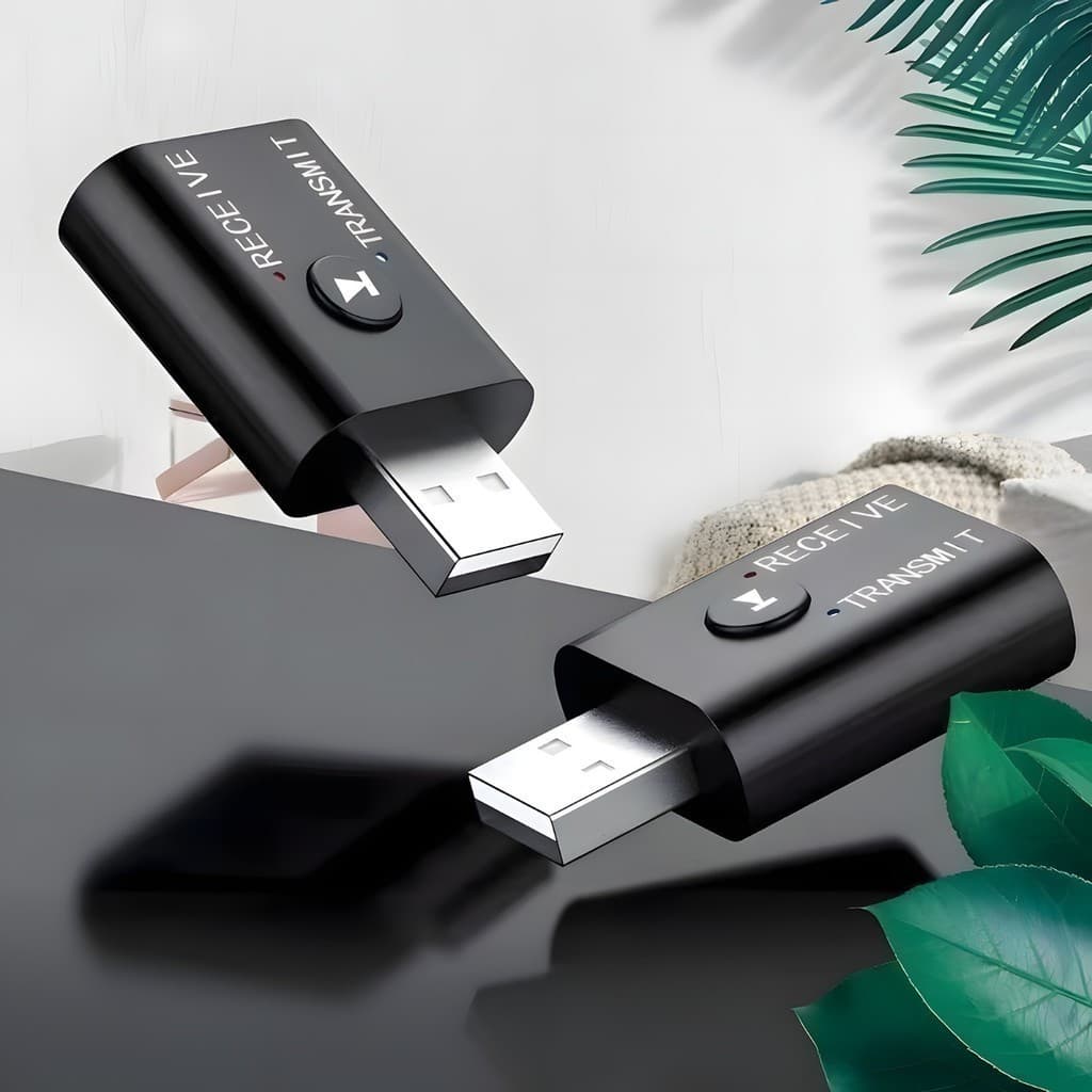 Adaptador Bluetooth USB 5.0 Transmissor Receptor Áudio P2 3.5mm PC TV Carro Sem Fio TR6