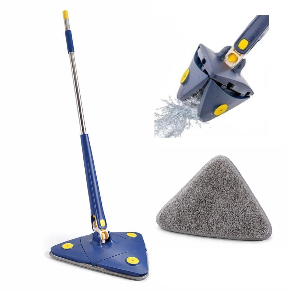 Mop Triangular 360° Microfibra Cabo Inox Limpa Vidro Parede