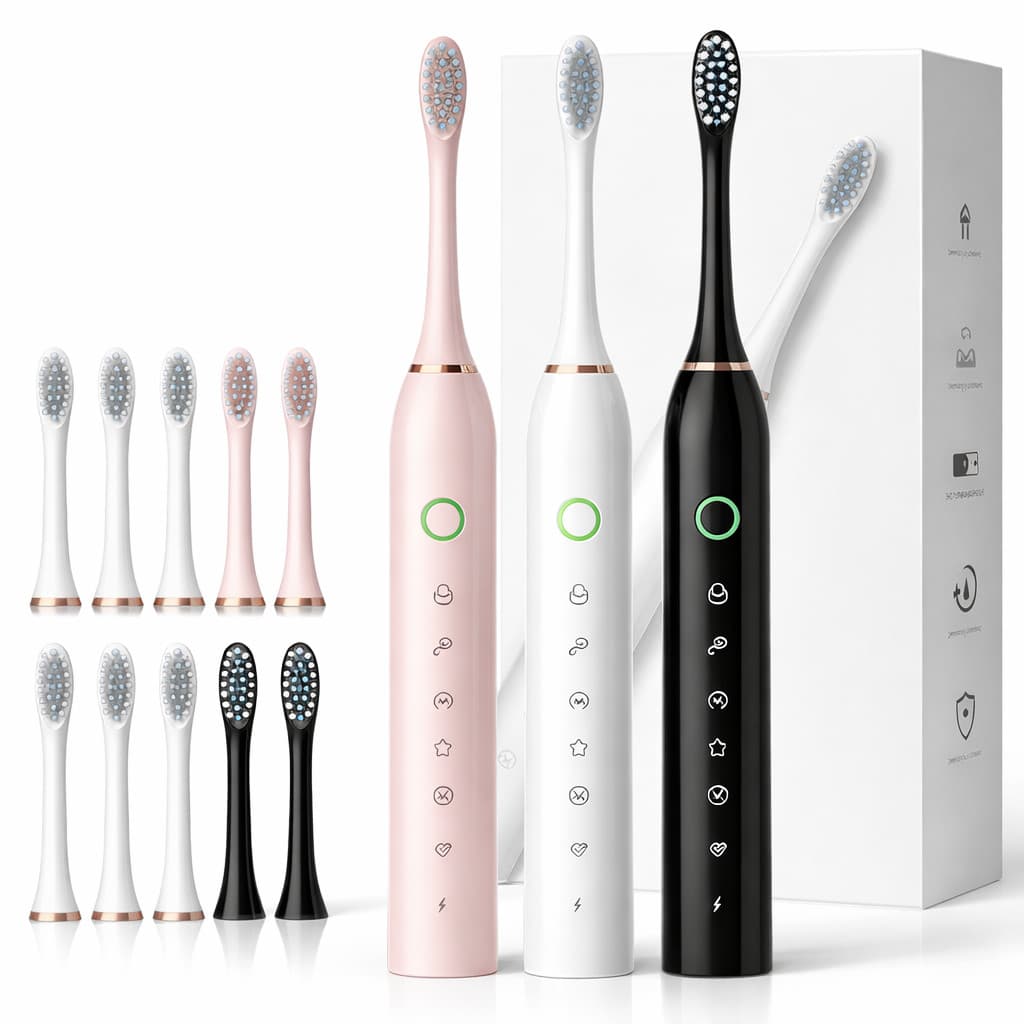 Kit 2 Escova Elétrica Recarregável Bivolt - Acompanha Cabeças Extras