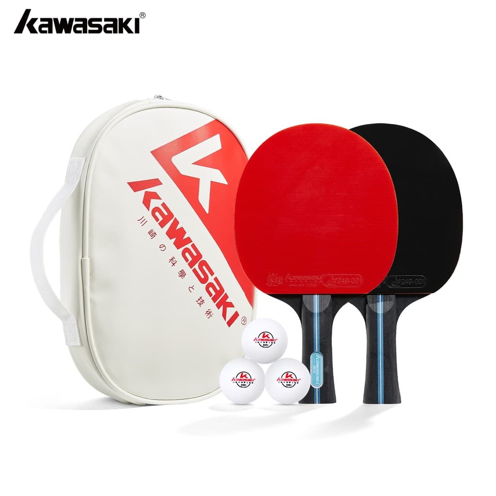 Kawasaki Profissional 2 Pçs Conjunto De Raquete De Tênis De Mesa Alça Longa Para Adultos Treinamento Iniciante Ping Pong