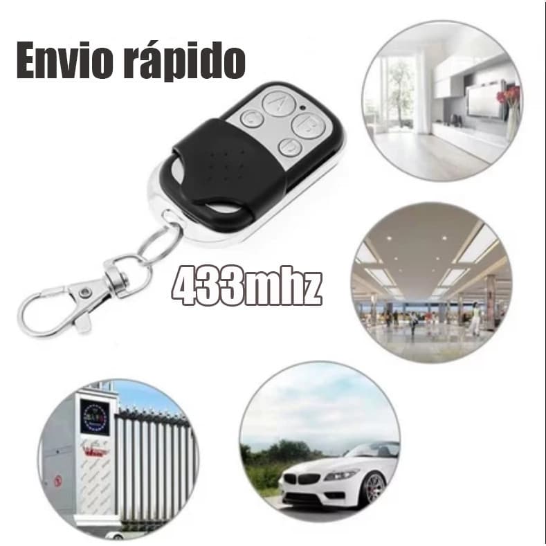 Controle Remoto Universal para Portão Elétrico Eletrônico Garagem com Chaveiro 433mhz 4 Botões