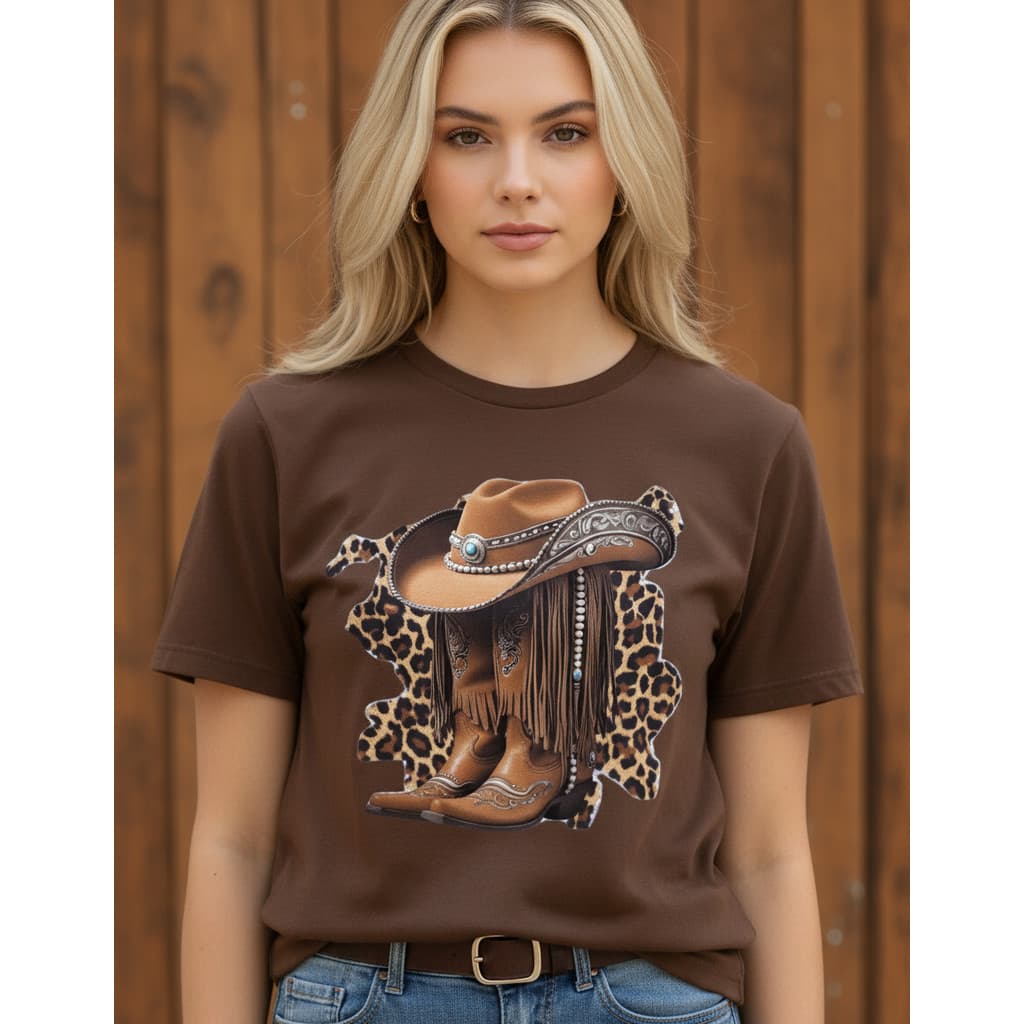 Camiseta Feminina 100% Algodão Premium Estampada Texana Rodeio Casual Confortável Moda