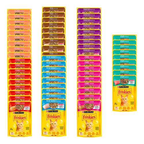 Kit 63 Und Sache Friskies Mix Sabores Gatos Adultos 85g