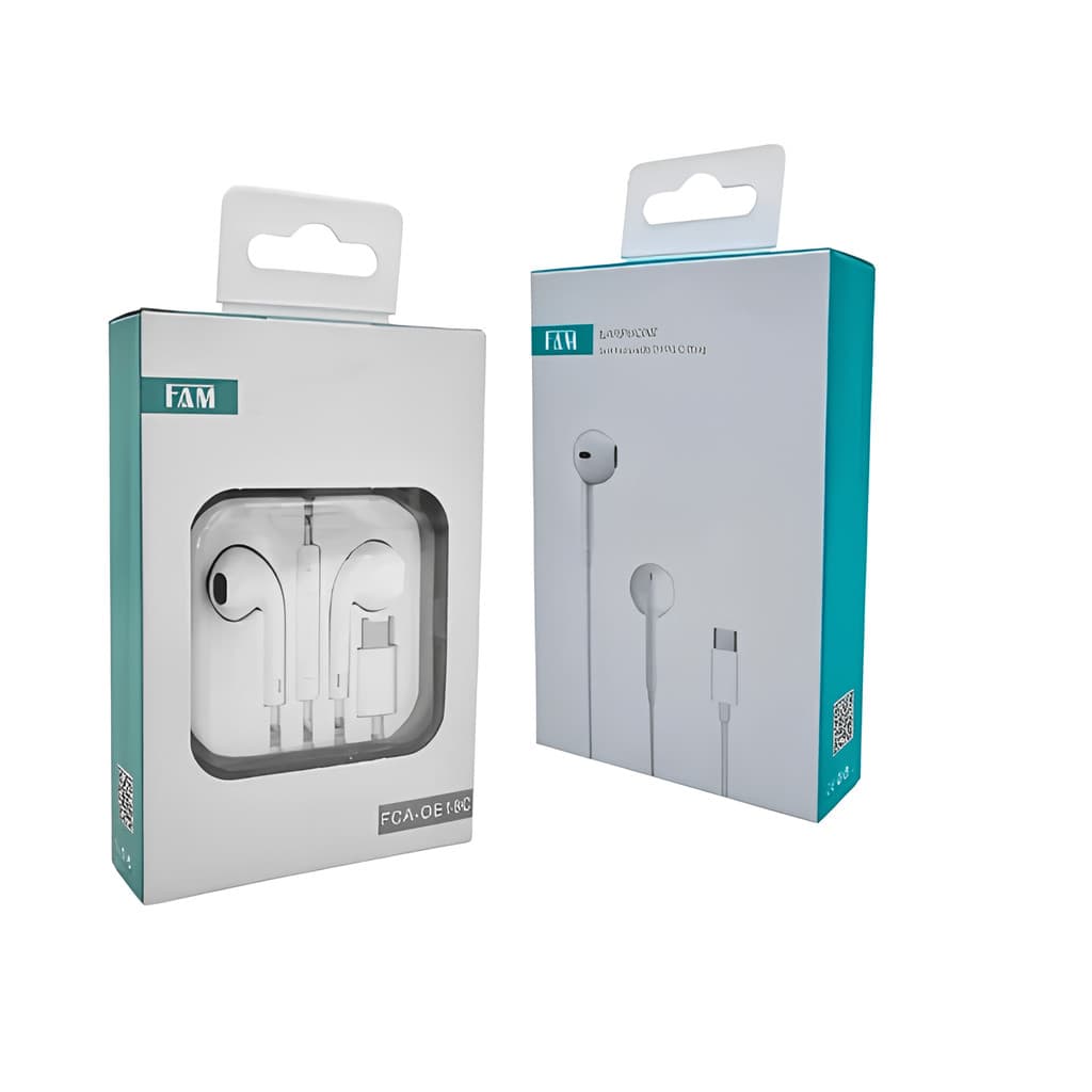Fone Tipo C FCA-OE18C FAM - com fio usb c fone com microfone controle volume stereo celular android