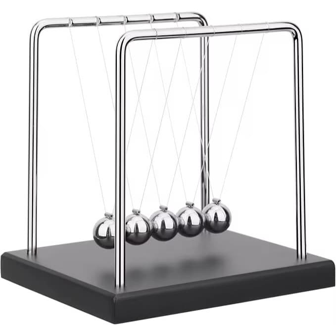 Pêndulo de Newton Grande 17,5cm Esferas 2cm Decorativo
