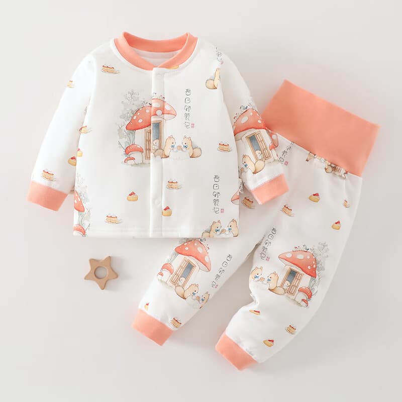 Qicai Daisy [Pode abrir a virilha] Outono Inverno Jaqueta acolchoada para bebê acolchoada de espessura média 40g Jaqueta