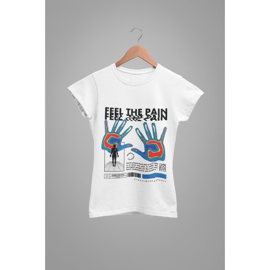 Babylook Camiseta Feminina Estampada – Feel The Pain Streetwear