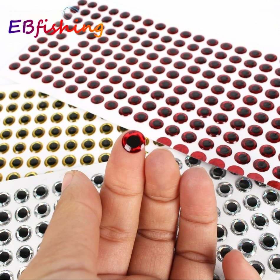 100 Pçs 4mm 5mm 6mm 7mm 8mm 3D Biônico Isca De Pesca Olho Realista Artificial Mosca Amarrando Material Olhos