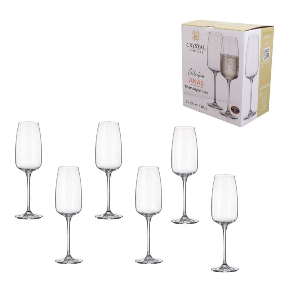 Jogo de 6 Taça de Champanhe Anas 290ml  - Bohemia