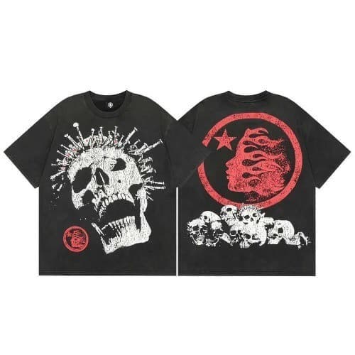 Camiseta Verão Estilo Streetwear Hellstar Lançamento Drip Europeu Hip Hop Rap