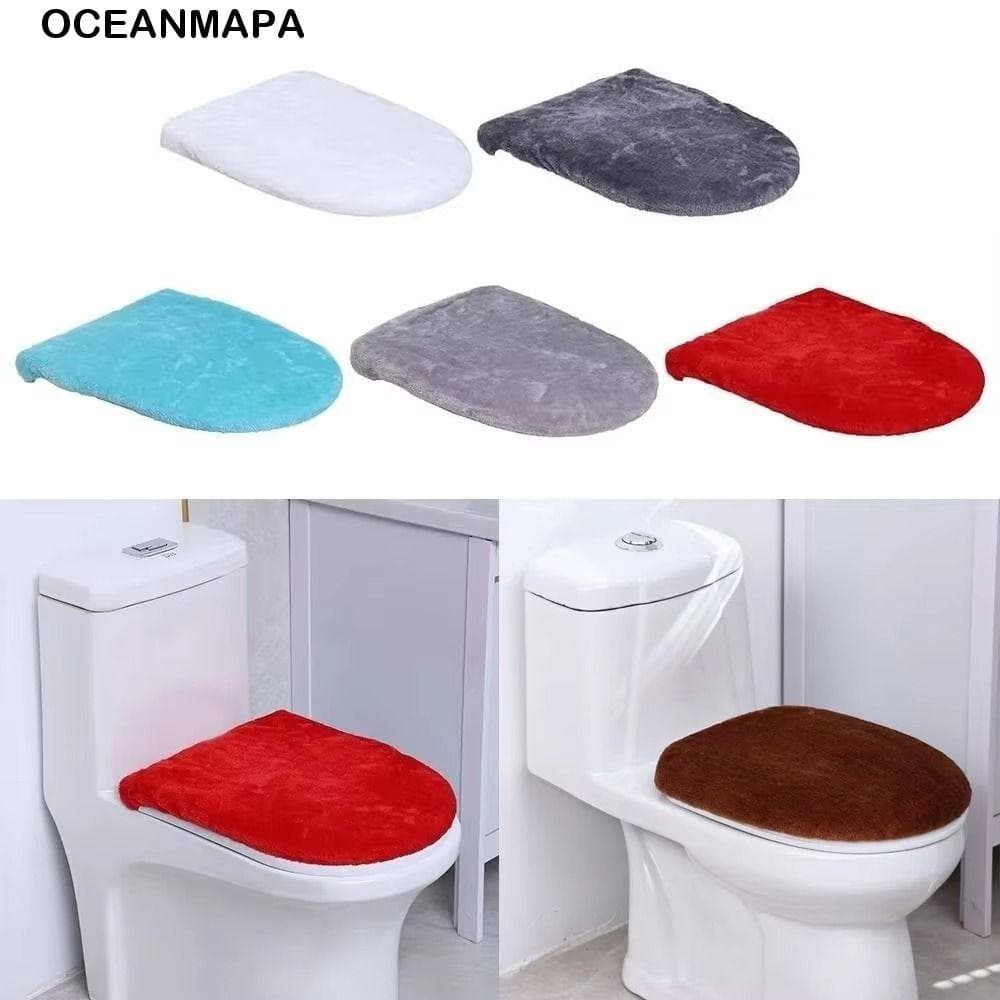 Capa De Assento De Vaso Sanitário OCEANMAPA , Tampa De Cor Sólida Quente , Antiderrapante À Prova De Poeira E Toque Maci