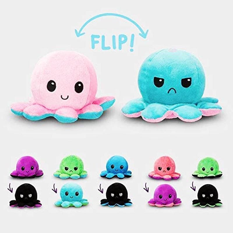 Flip polvo boneca de pelúcia dupla face brinquedo de pelúcia dupla face boneca de pelúcia melhor presente das crianças