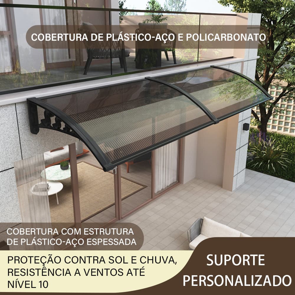 Toldo Policarbonato Modular Cobertura Porta Janela Proteção