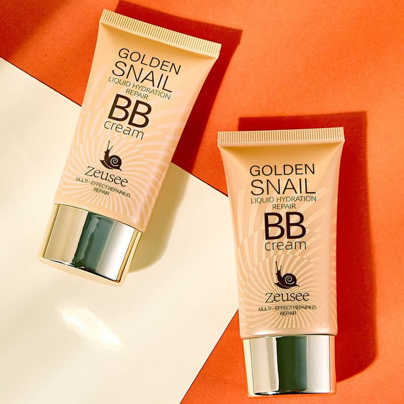 Zeusee Zeuse BB Creme Base Líquida Hidratante Corretivo Maquiagem Primer Creme bb Creme Caracol Dourado Hidratante Repar