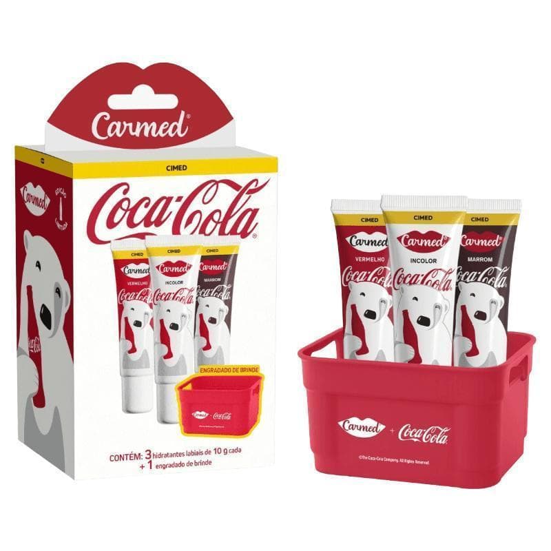 {Lançamento} Kit Hidratante Labial Carmed Coca-Cola - 3 hidratantes Labial + Engradado Gratis - Edição limita especial