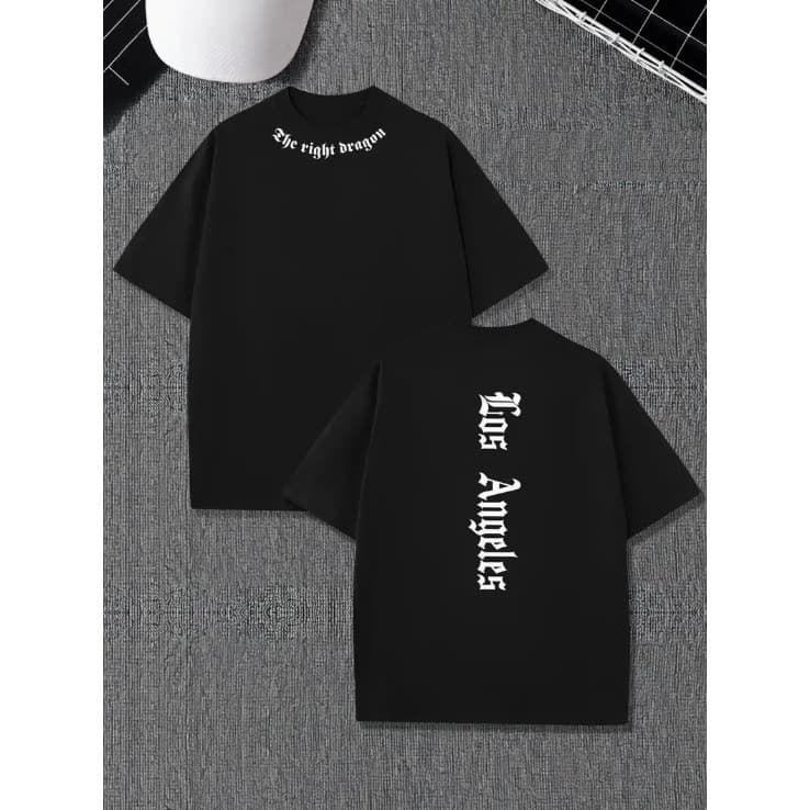 Camiseta Oversized Los Angeles Style Ombro Caído Estilosa Camisa Grande P ao G3 Gringa Camisão camiseta
