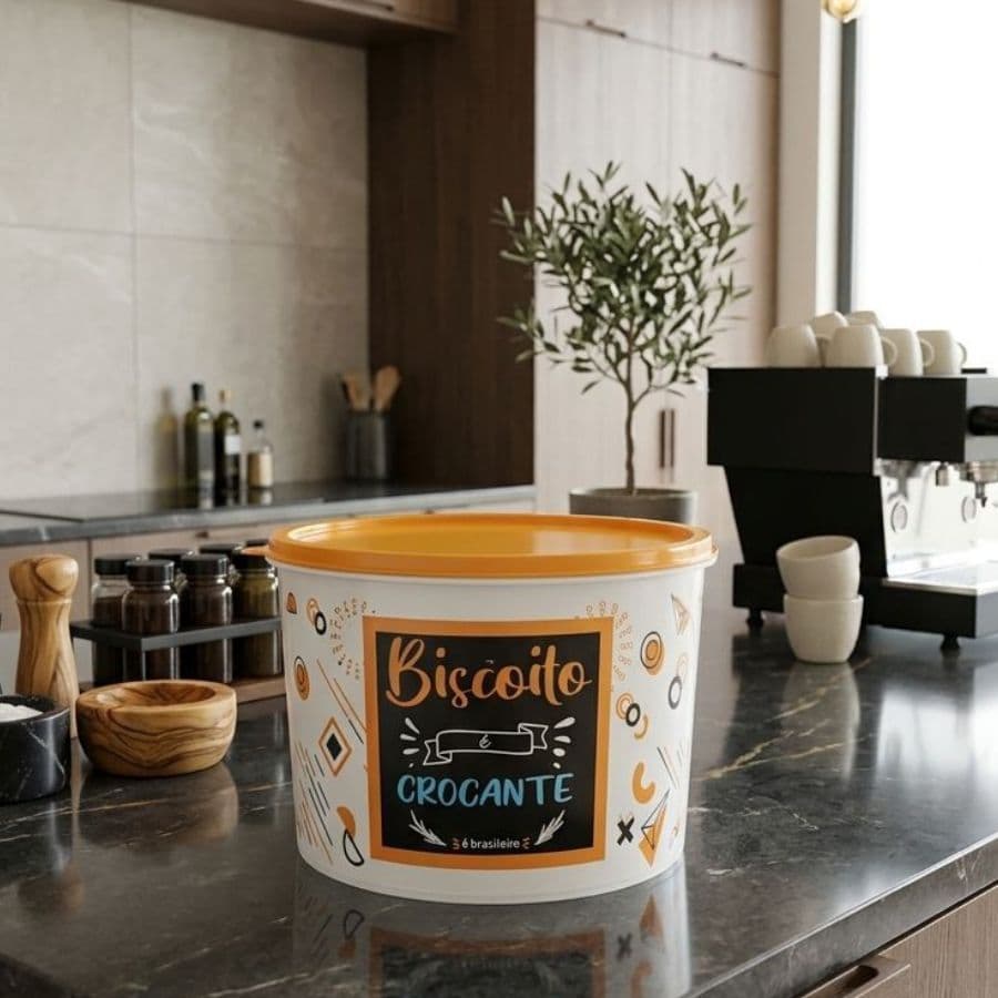 Pote Para Biscoito 2 Litros Estampado Pedreira Utilidades