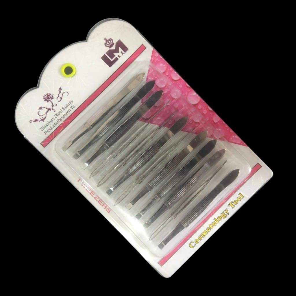 Kit 12 Pinças para Sobrancelhas LM Prata