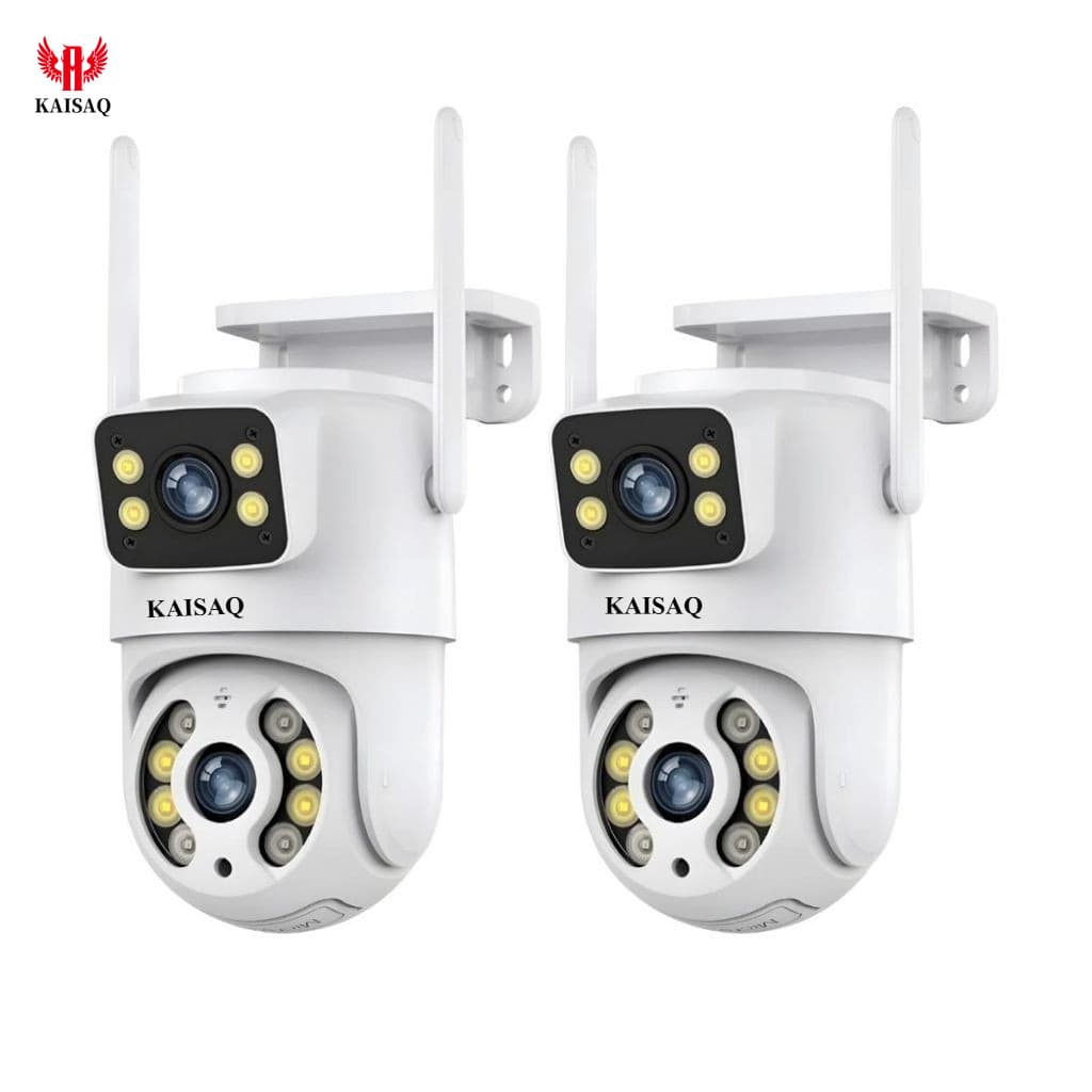 Kit 2 Câmera Dome de Dupla Lente Detecção de Humanos Segurança Residencial