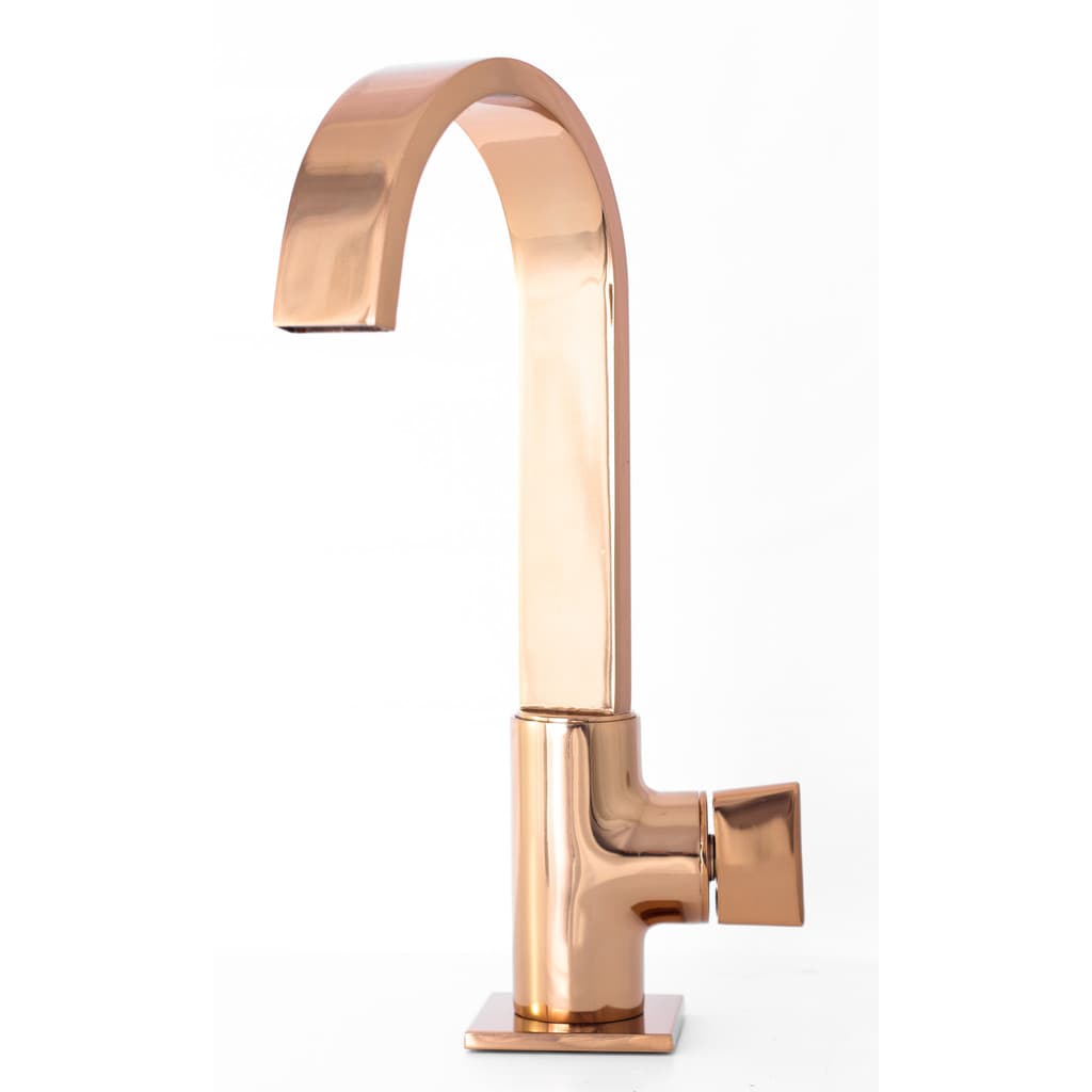 Torneira Para Lavatorio De Mesa Rose Gold 1/4 De Volta Samer Metais