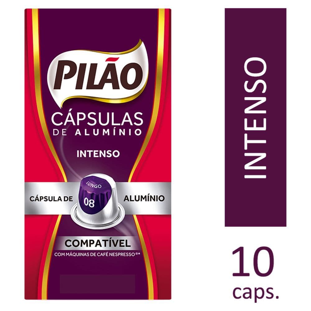 Capsula de Cafe Pilão 08 Espresso Lungo Intenso CX 10 UN